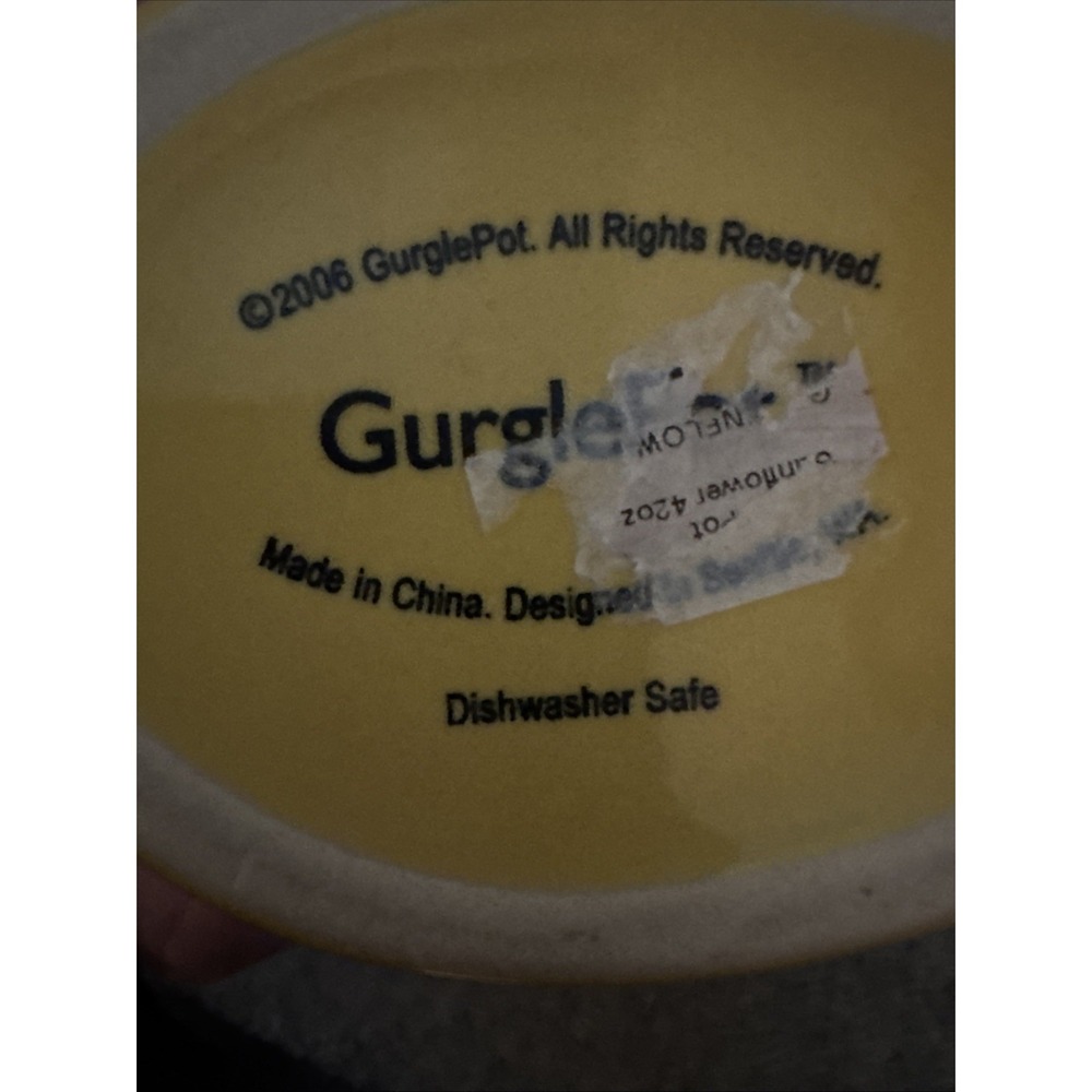 Gurglepot Fish Pitcher Sunflower Yellow Vase 9 1/2" 42oz Gurgles When Poured - Picture 6 of 8